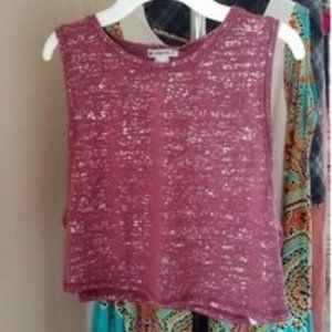 Forever 21 Mauve Crop Top w/Gold Sparkle Accent